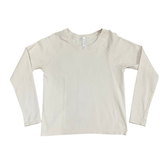 Athleta Tops - Athleta Cream Long Sleeve Seamless Athletic Top Size L